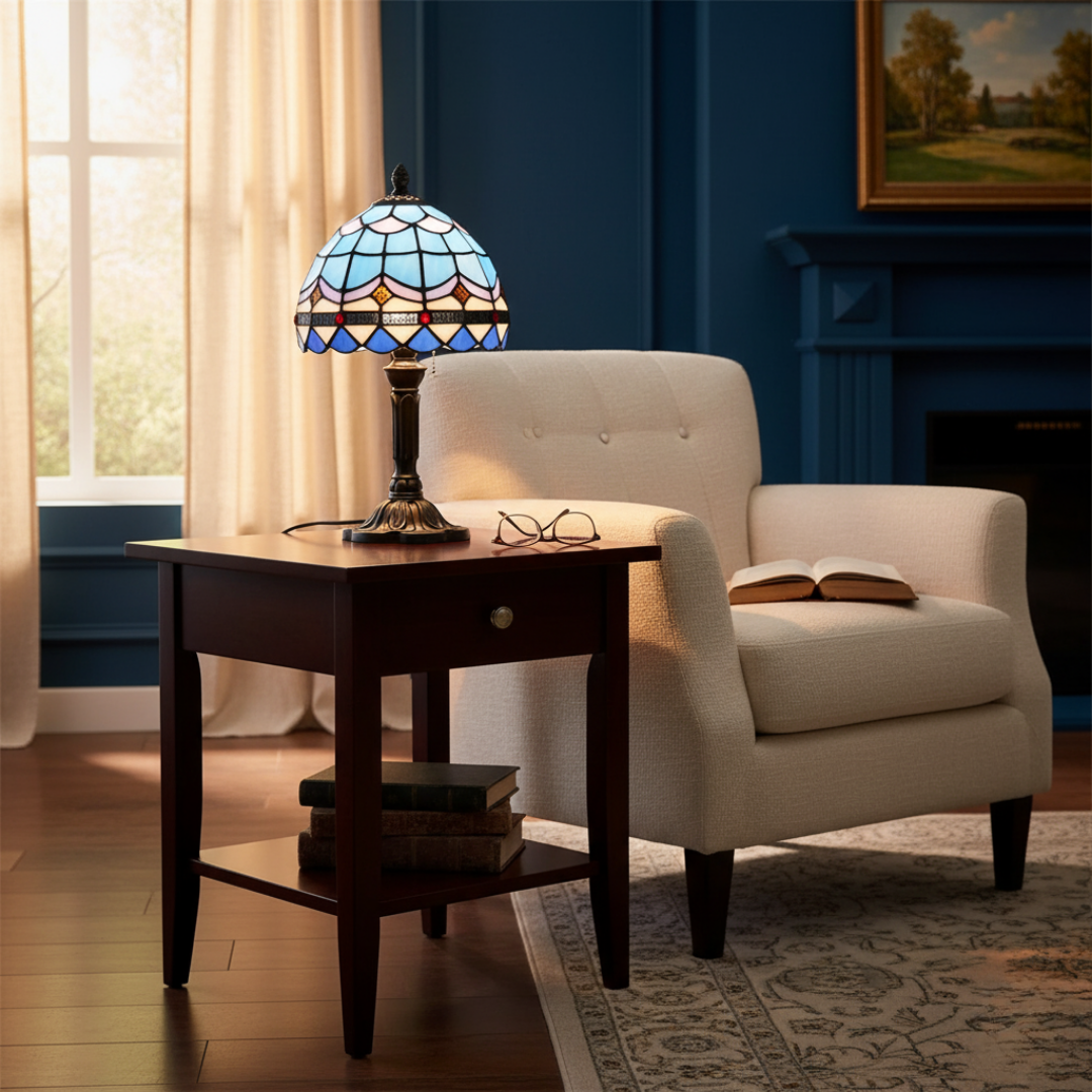 Lampa LED w stylu retro z barokowym złotym wykończeniem