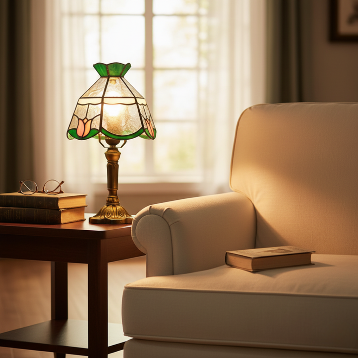 Antyczna Lampa Stołowa LED w Stylu Barokowym