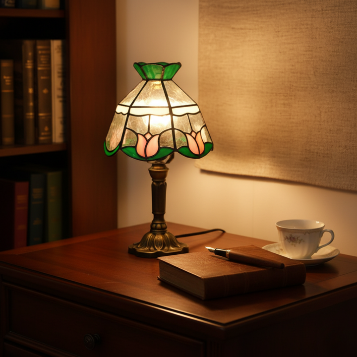 Antyczna Lampa Stołowa LED w Stylu Barokowym